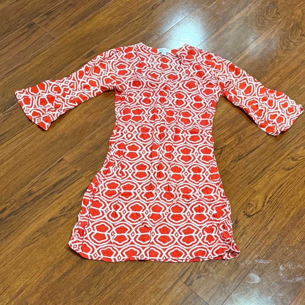 Escapada Orange and White Mini Dress